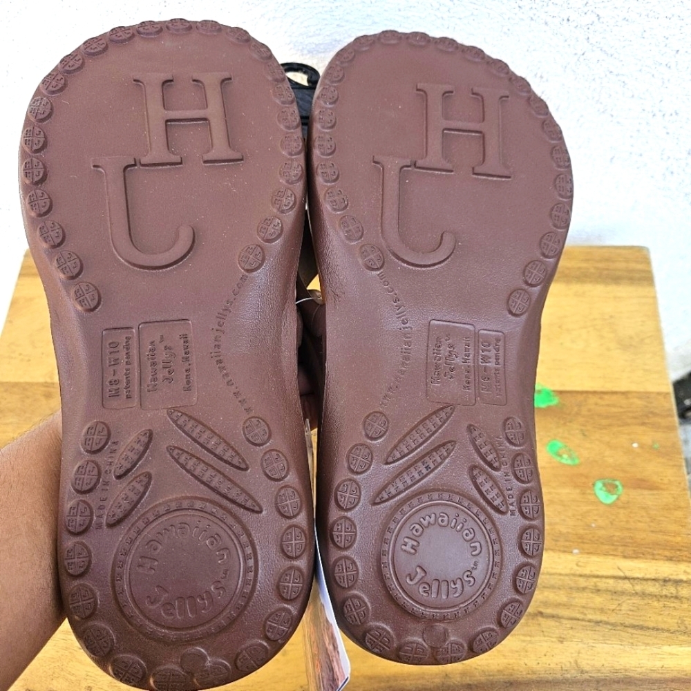 Hawaiian Jellys Ultra Comfort A'a Brown Lava Unisex Sandals Women's Size 10 - Picture 15 of 16